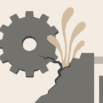 Illustration representing how rigid systems fail when ignoring human energy and biological limits