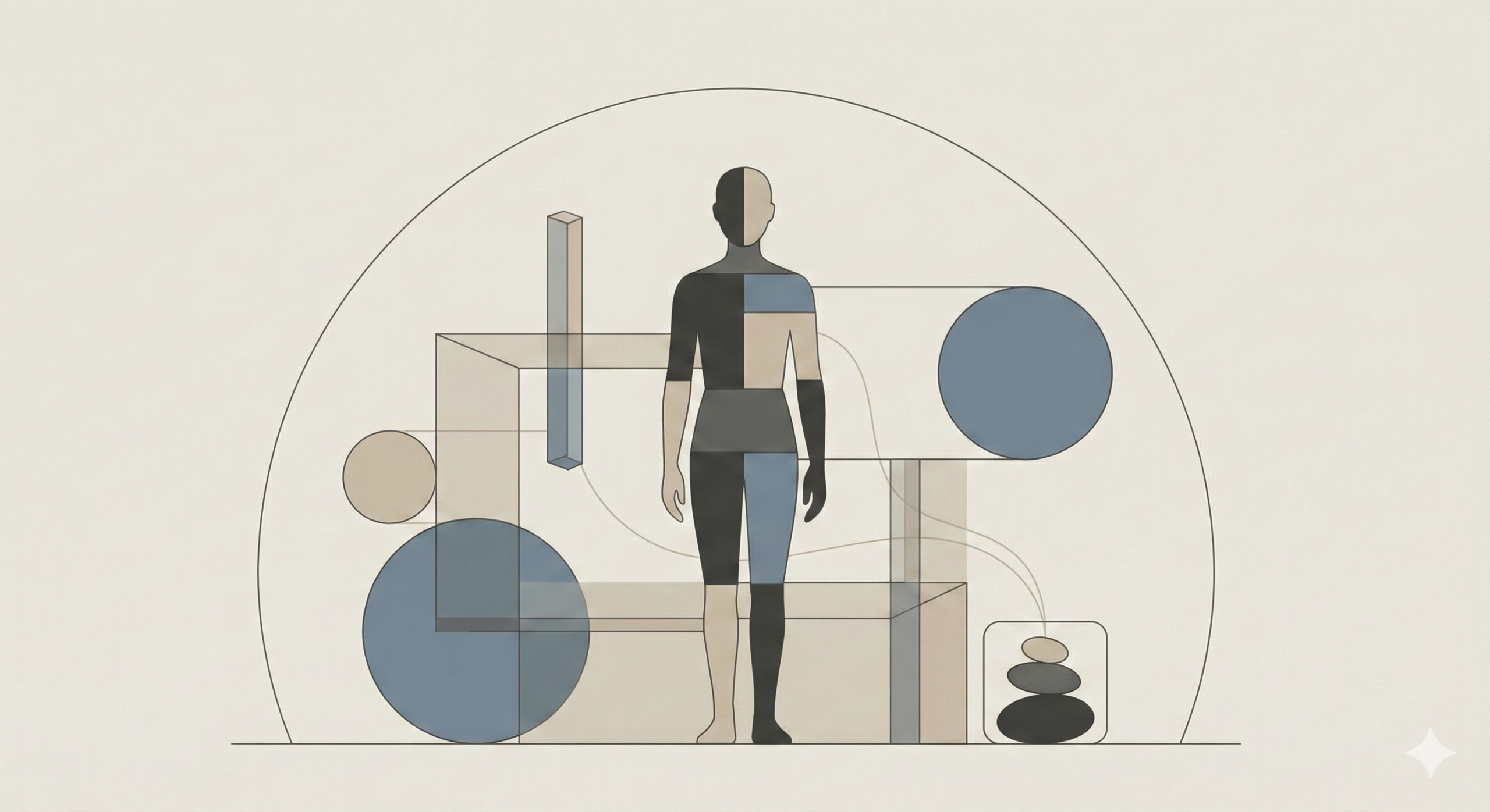 Editorial illustration representing cognitive load, energy limits, and human-centered systems design
